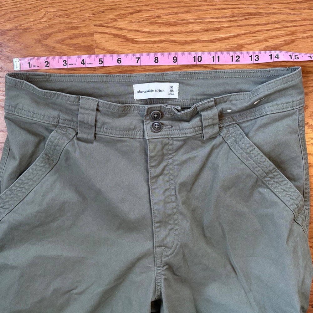 Abercrombie & Fitch Olive Green Wide Leg Cargo Pants Utility Gorpcore Size 10 - Picture 5 of 11